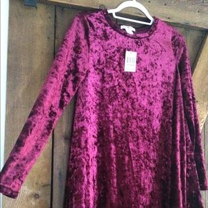 Maroon velvet dress